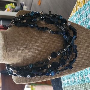 Necklace,Stunning Ocean blue,4 strand shell&Stone 4 strand Choker style